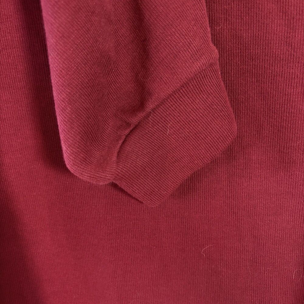 Vinatge 90s Sauce by Berne Burgandy 3-Button Pullover with Denim Collar Size XL - Picture 2 of 5